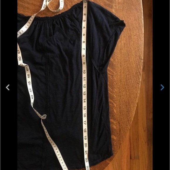 Hollister Navy Blue Lace Hi Lo Hem Tie Front Top - Picture 8 of 8